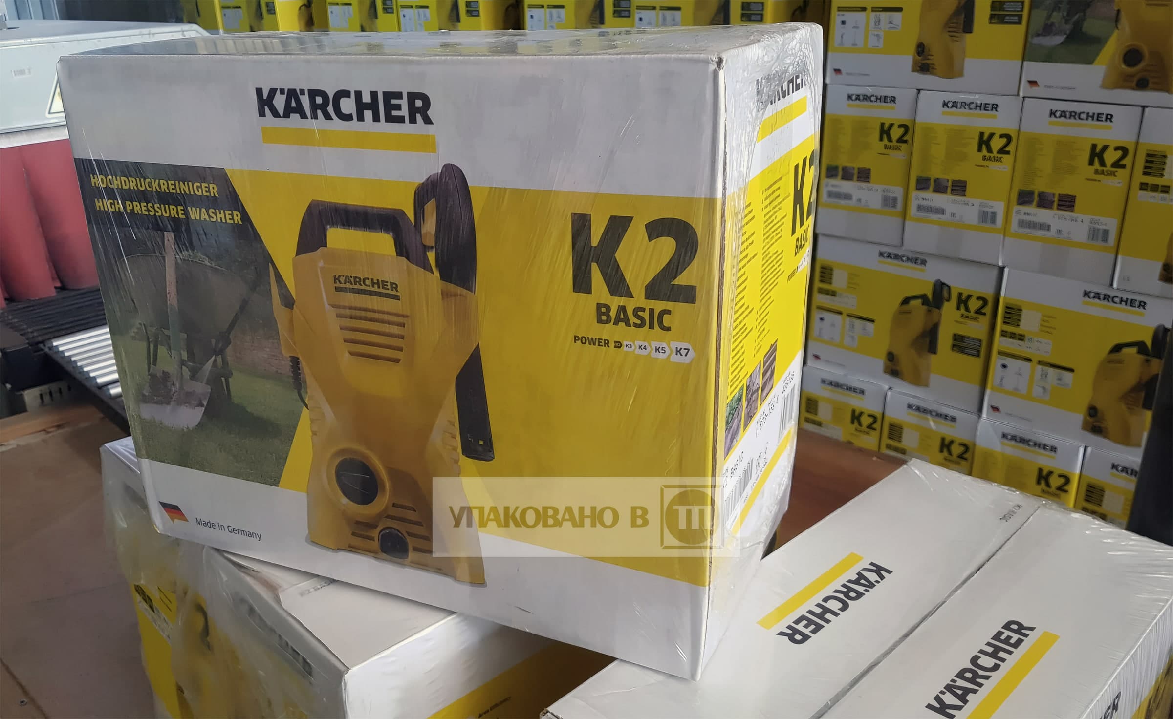 Термоусадочная упаковка коробок с минимойками KARCHER